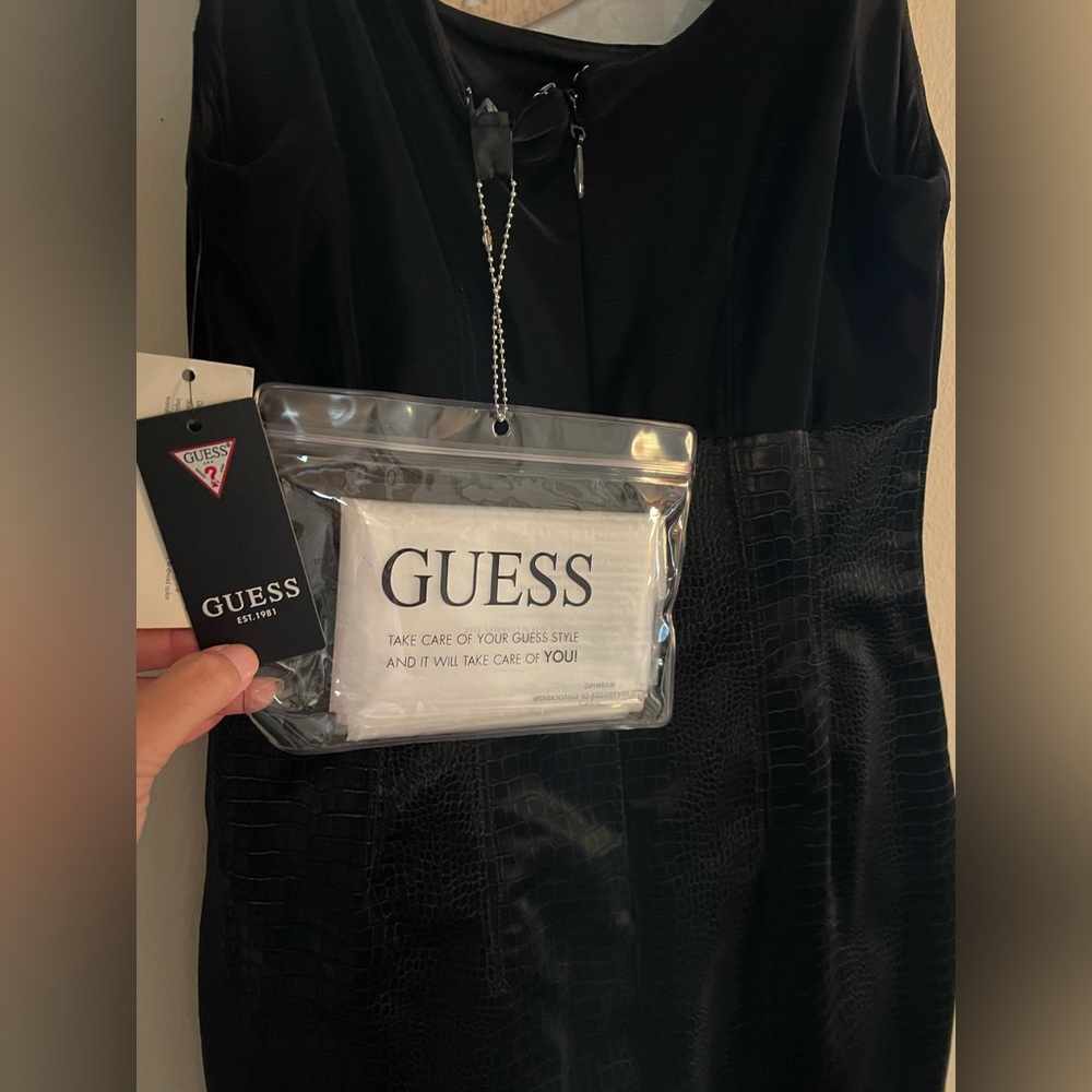 Guess Black Leather Short Dress (Skinny)
